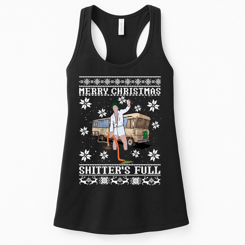 Shitters Full Christmas Ugly Christmas Vacation Womens Tank Top