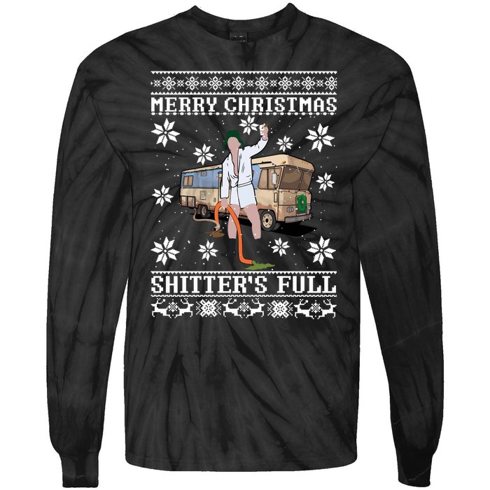 Shitters Full Christmas Ugly Christmas Vacation Tie-Dye Long Sleeve Shirt