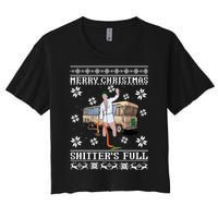 Shitters Full Christmas Ugly Christmas Vacation Women's Crop Top Tee