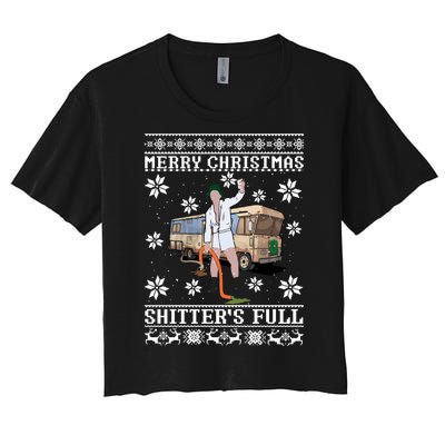 Shitters Full Christmas Ugly Christmas Vacation Women's Crop Top Tee