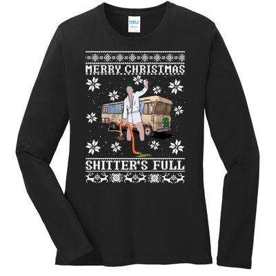 Shitters Full Christmas Ugly Christmas Vacation Ladies Long Sleeve Shirt