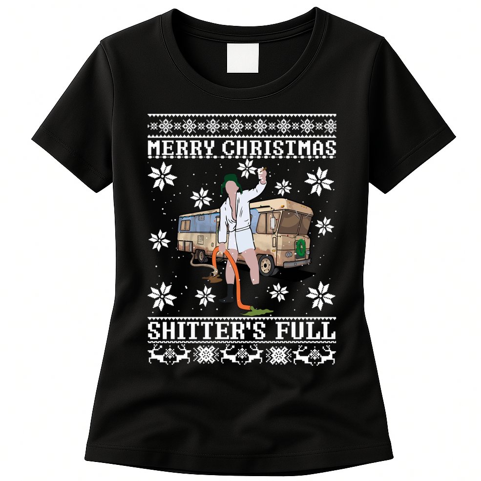 Shitters Full Christmas Ugly Christmas Vacation Womens T-Shirt