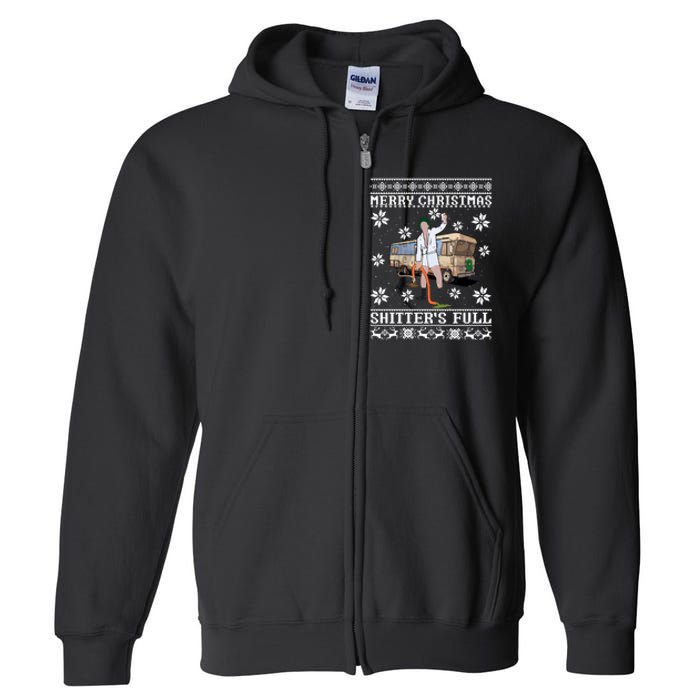 Shitters Full Christmas Ugly Christmas Vacation Full Zip Hoodie