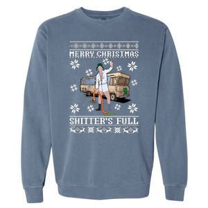 Shitters Full Christmas Ugly Christmas Vacation Garment-Dyed Sweatshirt