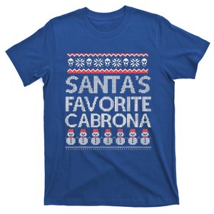 Santa's Favorite Cabrona Ugly Sweater Christmas Matching  T-Shirt