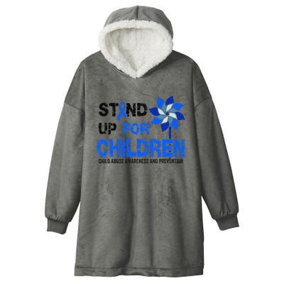 Standup For Children Child Abuse Prevention Awareness Month Gift Hooded Wearable Blanket