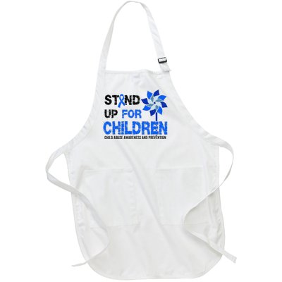 Standup For Children Child Abuse Prevention Awareness Month Gift Full-Length Apron With Pockets