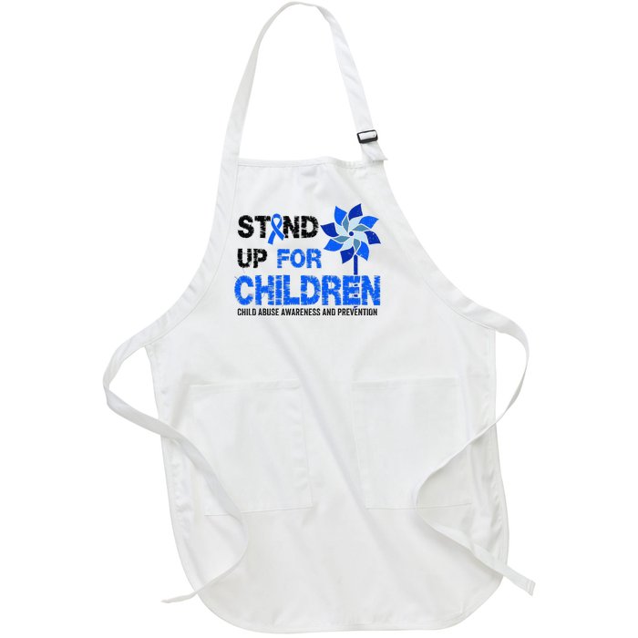 Standup For Children Child Abuse Prevention Awareness Month Gift Full-Length Apron With Pockets