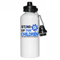 Standup For Children Child Abuse Prevention Awareness Month Gift Aluminum Water Bottle