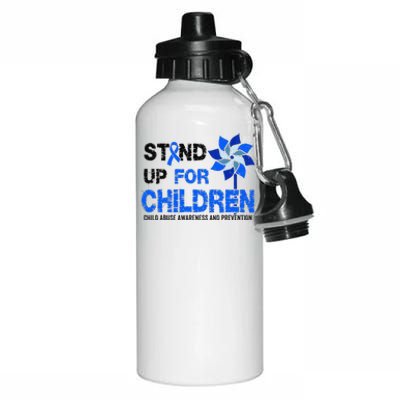 Standup For Children Child Abuse Prevention Awareness Month Gift Aluminum Water Bottle 