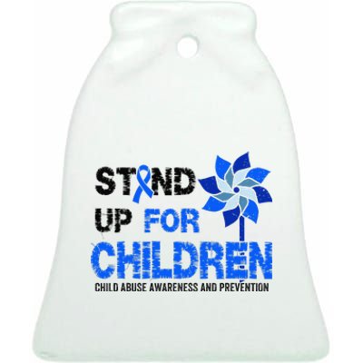 Standup For Children Child Abuse Prevention Awareness Month Gift Ceramic Bell Ornament