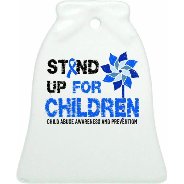 Standup For Children Child Abuse Prevention Awareness Month Gift Ceramic Bell Ornament