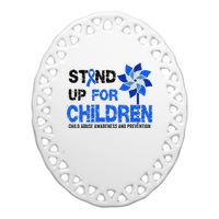 Standup For Children Child Abuse Prevention Awareness Month Gift Ceramic Oval Ornament