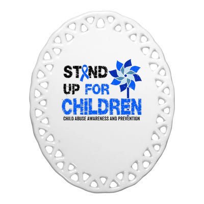 Standup For Children Child Abuse Prevention Awareness Month Gift Ceramic Oval Ornament