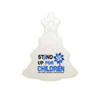 Standup For Children Child Abuse Prevention Awareness Month Gift Ceramic Tree Ornament