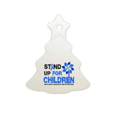 Standup For Children Child Abuse Prevention Awareness Month Gift Ceramic Tree Ornament