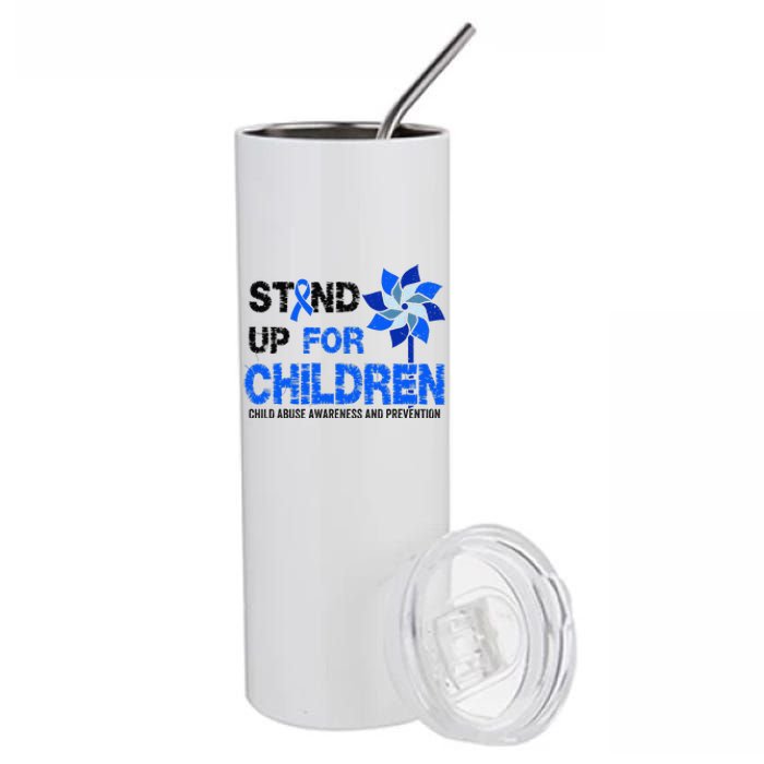 Standup For Children Child Abuse Prevention Awareness Month Gift Stainless Steel Tumbler