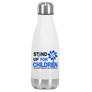 Standup For Children Child Abuse Prevention Awareness Month Gift Stainless Steel Insulated Water Bottle