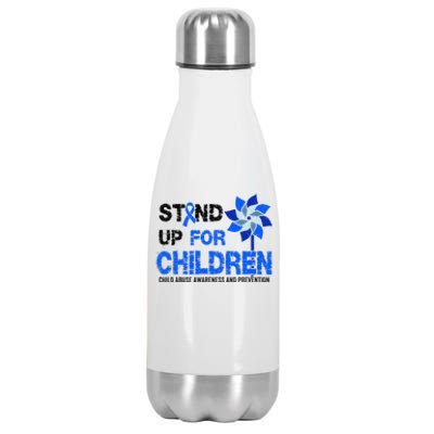 Standup For Children Child Abuse Prevention Awareness Month Gift Stainless Steel Insulated Water Bottle