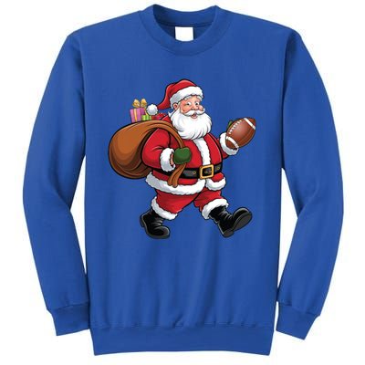 Santa Football Christmas Santa Claus Football Player Xmas Funny Gift Sweatshirt