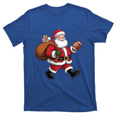 Santa Football Christmas Santa Claus Football Player Xmas Funny Gift T-Shirt