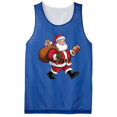 Santa Football Christmas Santa Claus Football Player Xmas Funny Gift Mesh Reversible Basketball Jersey Tank