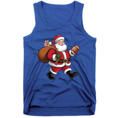 Santa Football Christmas Santa Claus Football Player Xmas Funny Gift Tank Top