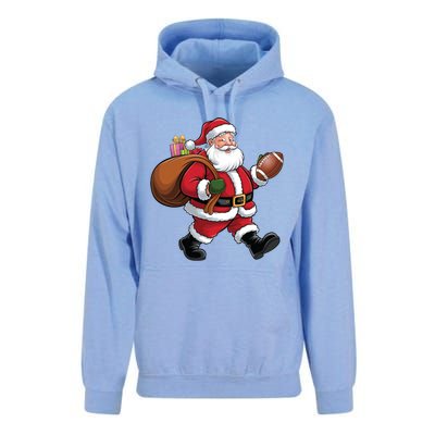 Santa Football Christmas Santa Claus Football Player Xmas Funny Gift Unisex Surf Hoodie