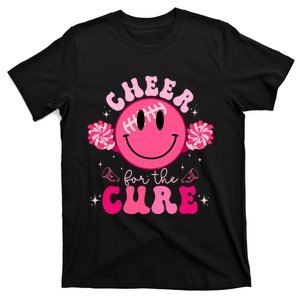 Smile Face Cheer For A Cure Cheerleading Breast Cancer Mom T-Shirt