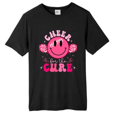 Smile Face Cheer For A Cure Cheerleading Breast Cancer Mom Tall Fusion ChromaSoft Performance T-Shirt