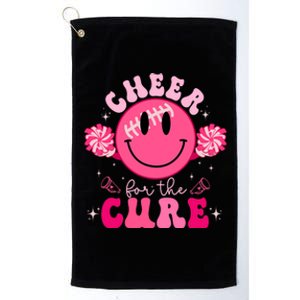 Smile Face Cheer For A Cure Cheerleading Breast Cancer Mom Platinum Collection Golf Towel