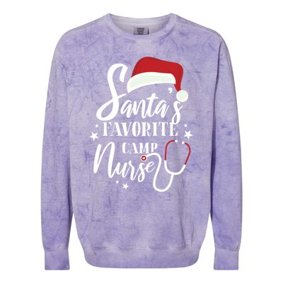 Santa Favorite Camp Nurse Outfit Funny Cute Xmas Gift Colorblast Crewneck Sweatshirt