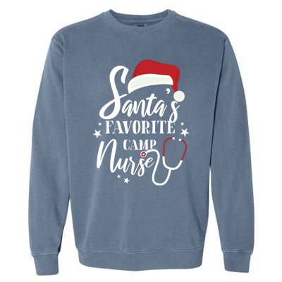 Santa Favorite Camp Nurse Outfit Funny Cute Xmas Gift Garment-Dyed Sweatshirt