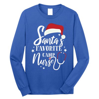 Santa Favorite Camp Nurse Outfit Funny Cute Xmas Gift Long Sleeve Shirt