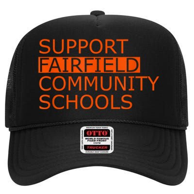 Support Fairfield Community Schools High Crown Mesh Back Trucker Hat