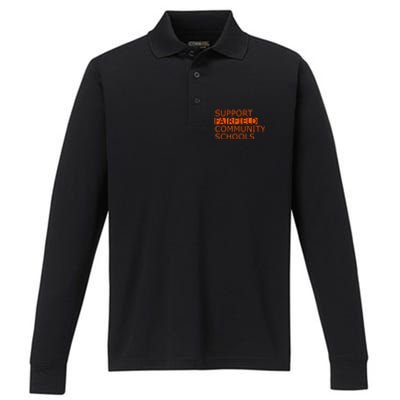 Support Fairfield Community Schools Performance Long Sleeve Polo