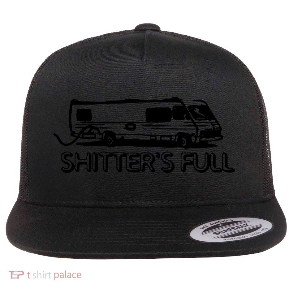 Shitters Full Christmas Humor Graphic Offensive Rude Cool Trending Novelty Offen Flat Bill Trucker Hat