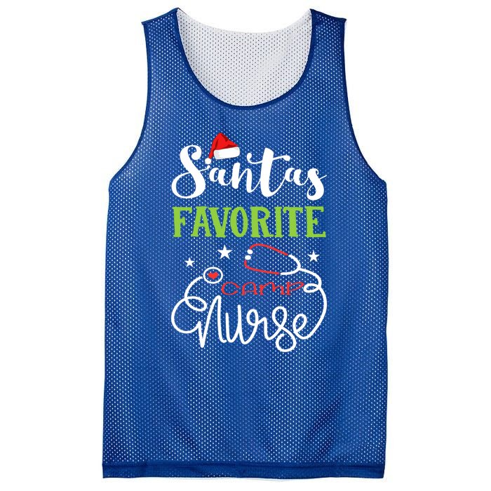 Santa Favorite Camp Nurse Xmas Light Hat Rn Christmas Great Gift Mesh Reversible Basketball Jersey Tank