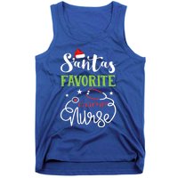 Santa Favorite Camp Nurse Xmas Light Hat Rn Christmas Great Gift Tank Top