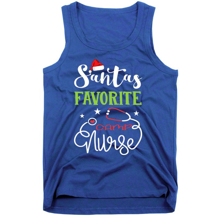 Santa Favorite Camp Nurse Xmas Light Hat Rn Christmas Great Gift Tank Top