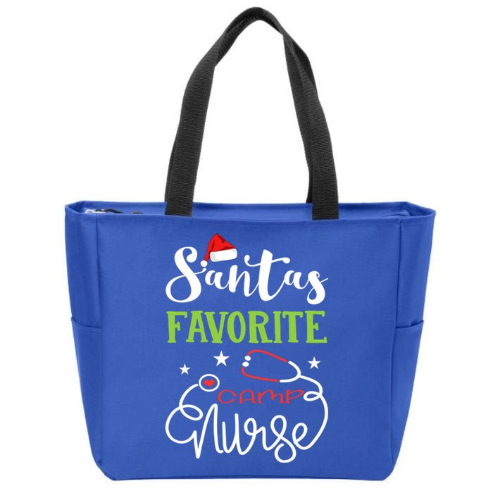 Santa Favorite Camp Nurse Xmas Light Hat Rn Christmas Great Gift Zip Tote Bag