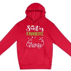 Santa Favorite Camp Nurse Xmas Light Hat Rn Christmas Great Gift Premium Pullover Hoodie