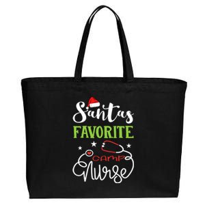 Santa Favorite Camp Nurse Xmas Light Hat Rn Christmas Great Gift Cotton Canvas Jumbo Tote