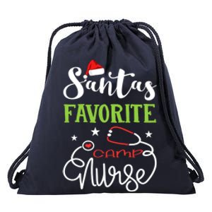 Santa Favorite Camp Nurse Xmas Light Hat Rn Christmas Great Gift Drawstring Bag