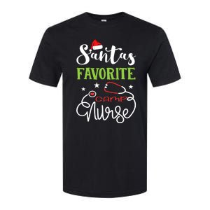 Santa Favorite Camp Nurse Xmas Light Hat Rn Christmas Great Gift Softstyle CVC T-Shirt