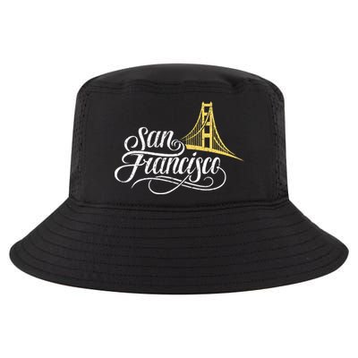 San Francisco California Golden Gate Bridge Vintage Cool Comfort Performance Bucket Hat