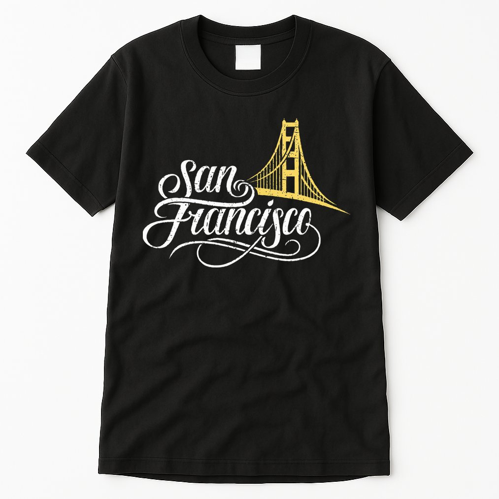 San Francisco California Golden Gate Bridge Vintage Tall T-Shirt