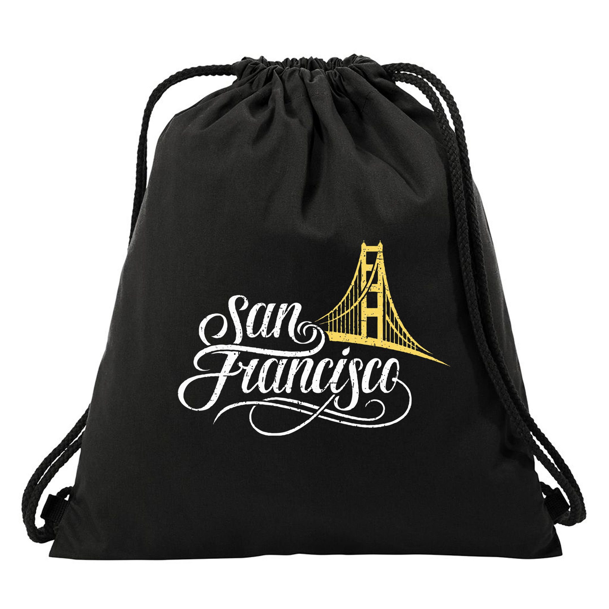 San Francisco California Golden Gate Bridge Vintage Drawstring Bag