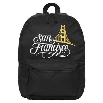 San Francisco California Golden Gate Bridge Vintage 16 in Basic Backpack