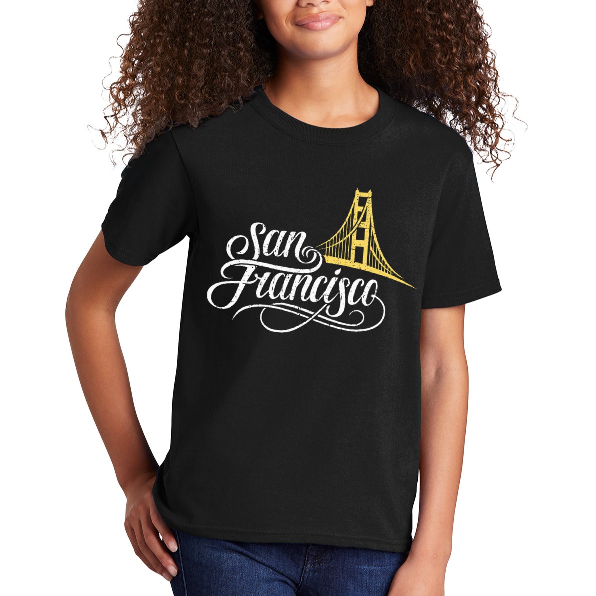 San Francisco California Golden Gate Bridge Vintage Kids T-Shirt